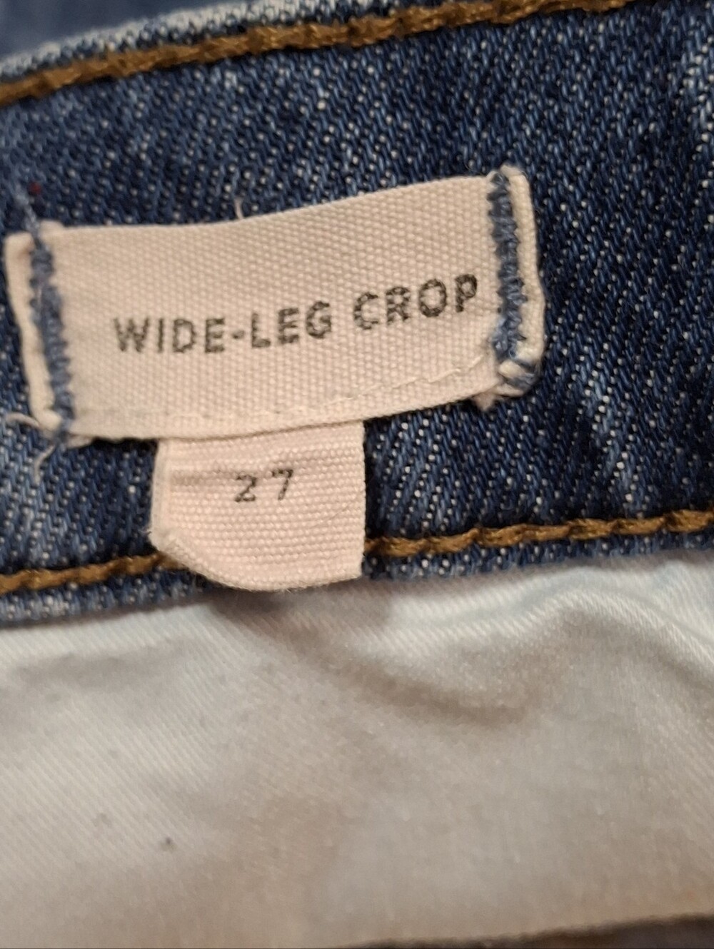 Madewell G7204 Bainbridge Wide-Leg Crop Blue Denim Jeans   Women Size 27 - Picture 2 of 16